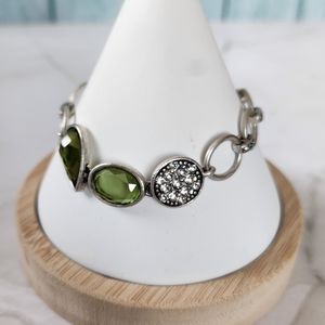 Vintage Lia Sophia Green Crystal Rhinestone Bracelet